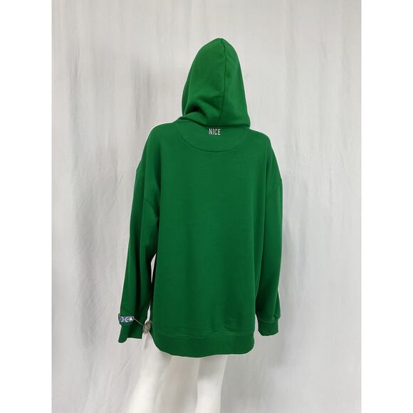 Alice + Olive X Big Feelings One Love Green Cotton Hoodie Size OS - Picture 3 of 5